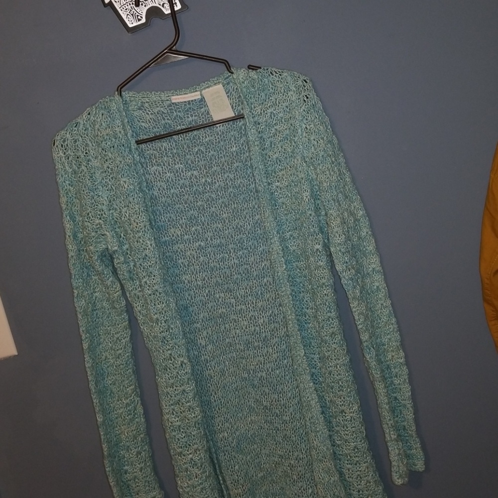 Blue knit cardigan